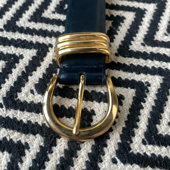 Navy Blue and Gold Ritz Collection Belt - Picture 1 of 3
